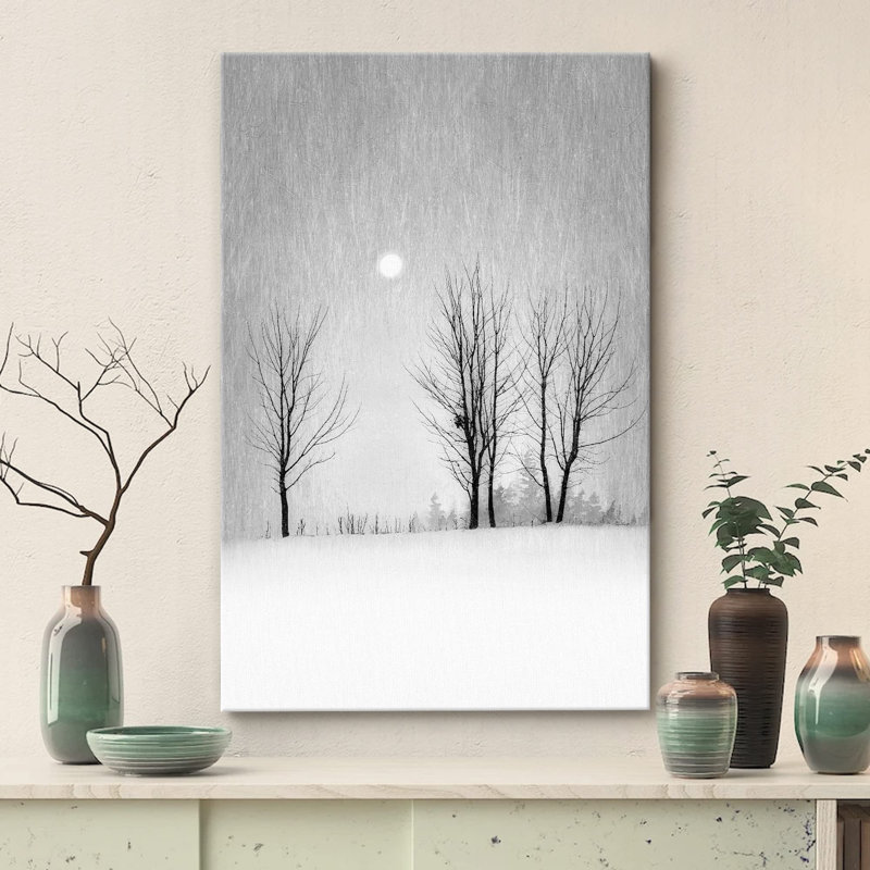 «Black and White Winter Snow Trees» sur, Toile tendue, H 24 po x l 16 po