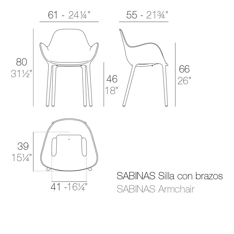 Sabinas Stacking Patio Dining Chair, Black