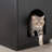 32'' Black Modern Cat Litter Box Enclosure