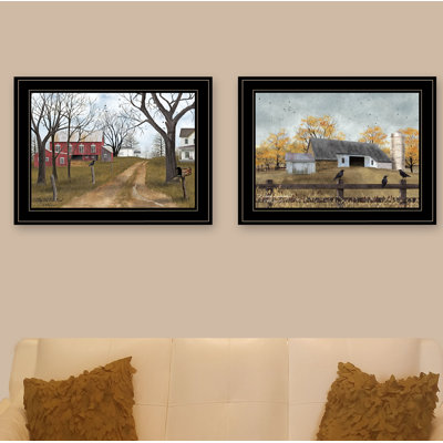 Country Roads par Billy Jacobs - Ensemble de 2 reproductions d'art sur papier encadrées