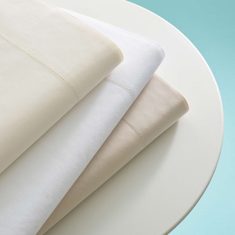 Classic Hemstitch Pillowcases (Pair), Standard Pillowcases, Ivory