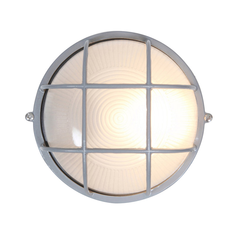 Luminaire d'extérieur à cloison Zurcher, Nickel satiné, H 7 po x l 7,5 po x P 4 po