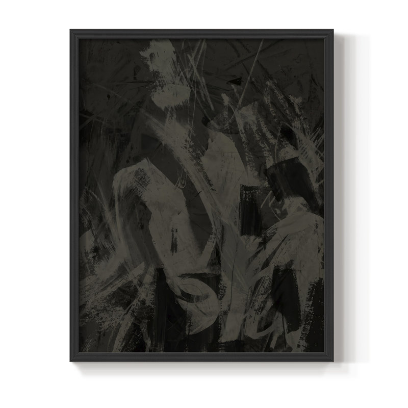 Rain Shadow I, reproduction encadrée - bois massif, H 30 po x l 24 po, Noir, noir, noir, noir