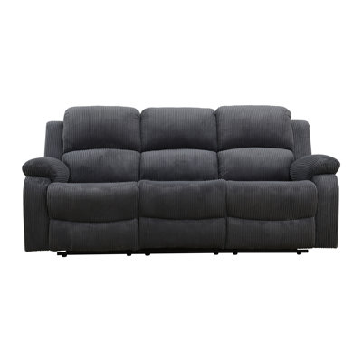 79" Premium Fabric Reclining Living Room Sofa With Drop Down Table And Cup Holders