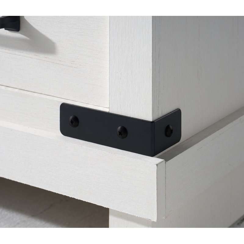 Commode 6 tiroirs Quan, Blanc / Brun
