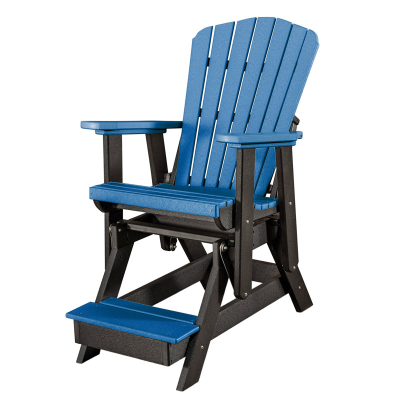 Chaise Adirondack en plastique, Bleu / noir
