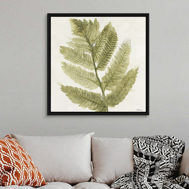 Forêt, fougères I, art mural, Toile avec cadre noir, H 36 po x l 36 po x P 1,75 po