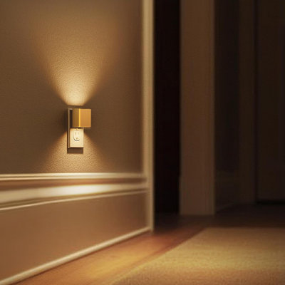 Night Light 2-Pack Plug In Wall Lights Dimmable With Light Sensor 3000K Warm White Gold Nightlight For Bathroom Hallway Kitchen Decor