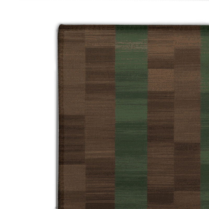 Tapis d'intérieur et d'extérieur à carreaux brun