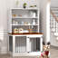 43,3 po de large cage pour chien avec tablettes de rangement pour 1 chien moyen, blanc-1516357008
