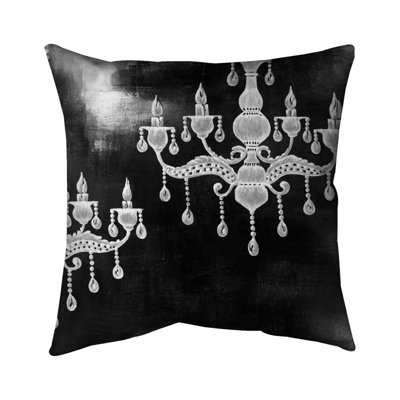 White Chandeliers - Black & White Still Life Poly Twill Throw