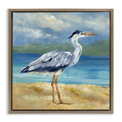 «Heron by the Sea Floater», art mural sur toile par Lanie Loreth