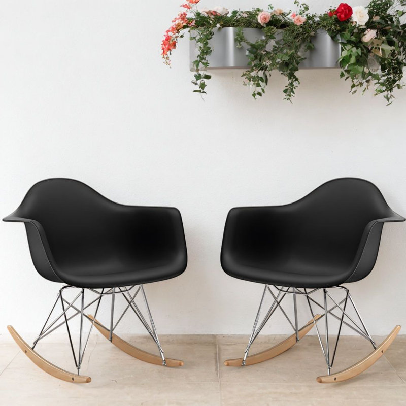 Dilan Plastic / Acrylic Rocking Chair, Black