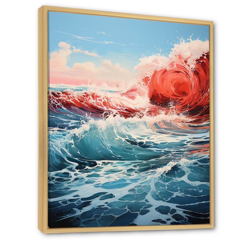 Saphir infini bleu rouge, impression sur toile, H 44 po x l 34 po x P 1,5 po, Cadre naturel flottant