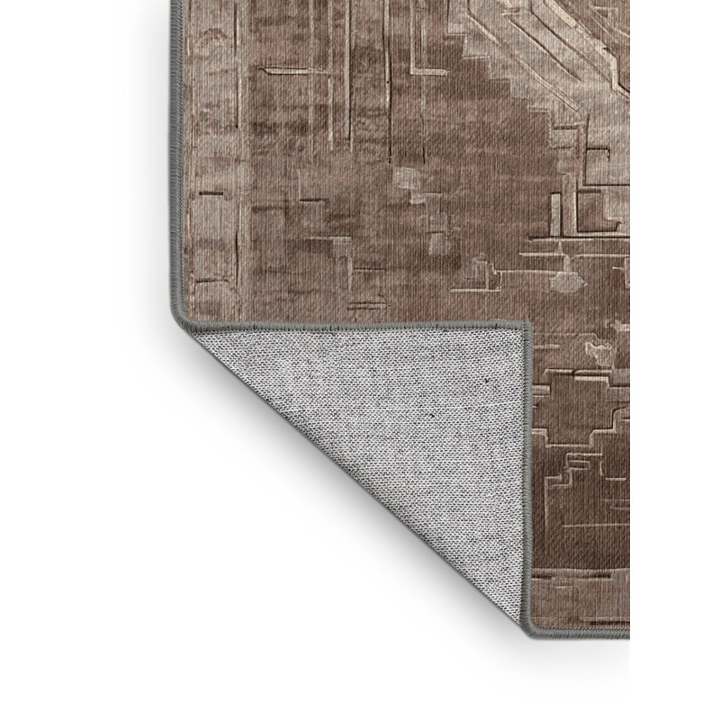 Machine Washable Gray Area Rug, Rectangle 7' x 10'
