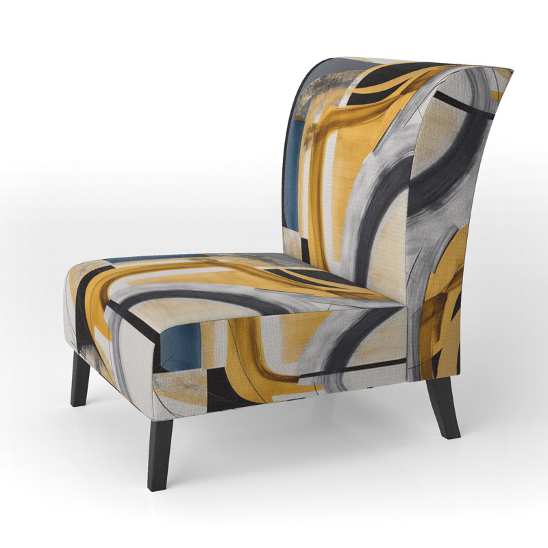 Glam Gold And Black Expression IV - Upholstered Modern & Contemporary Accent Chair and Modern & Contemporary Arm Chair