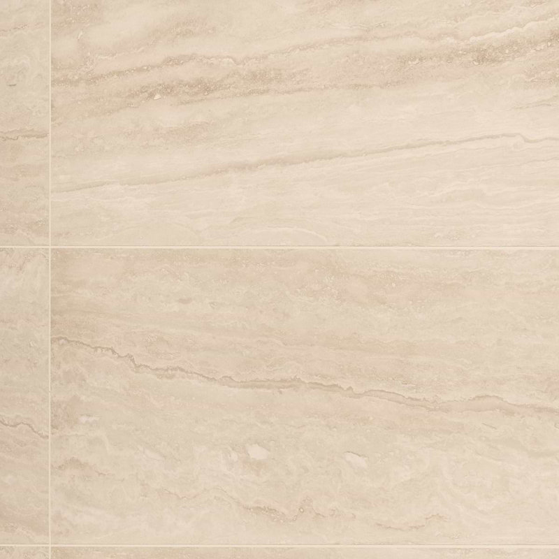 Travertine 18x36 Vein Cut Filled Honed Tile, Ivory Honed