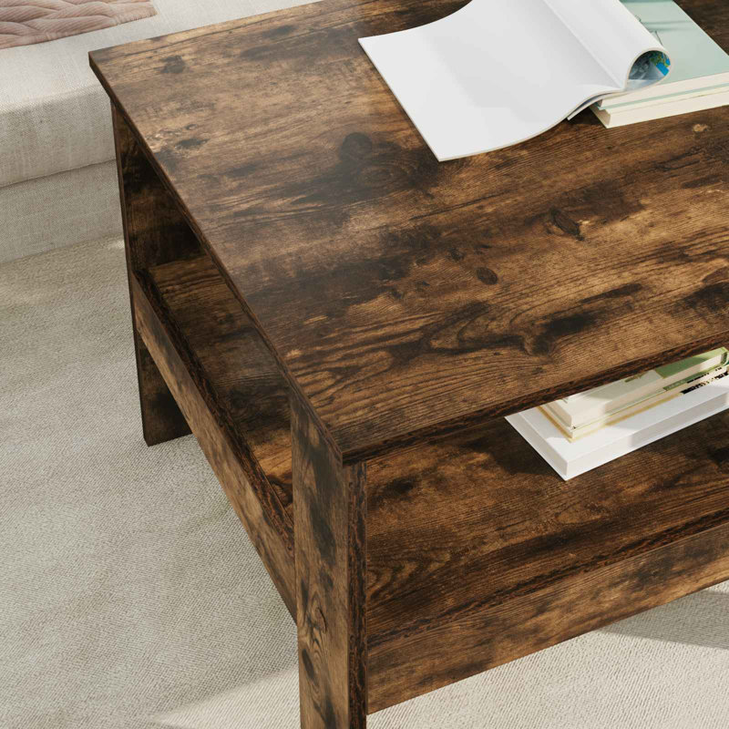 Coffee Table with Storage, Smoked Oak