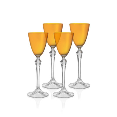 Verre à liqueur vif, à pied, ambre, 3 oz Ensemble de 4