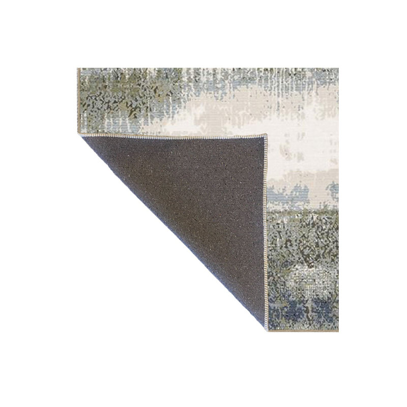 Blue Abstract Pattern Creative Modern Decorative Washable Rug, Square 3'11"