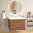 30"  reddish brown  Wall Mounting Bathroom Vanity, Soft Close  2 Drawer