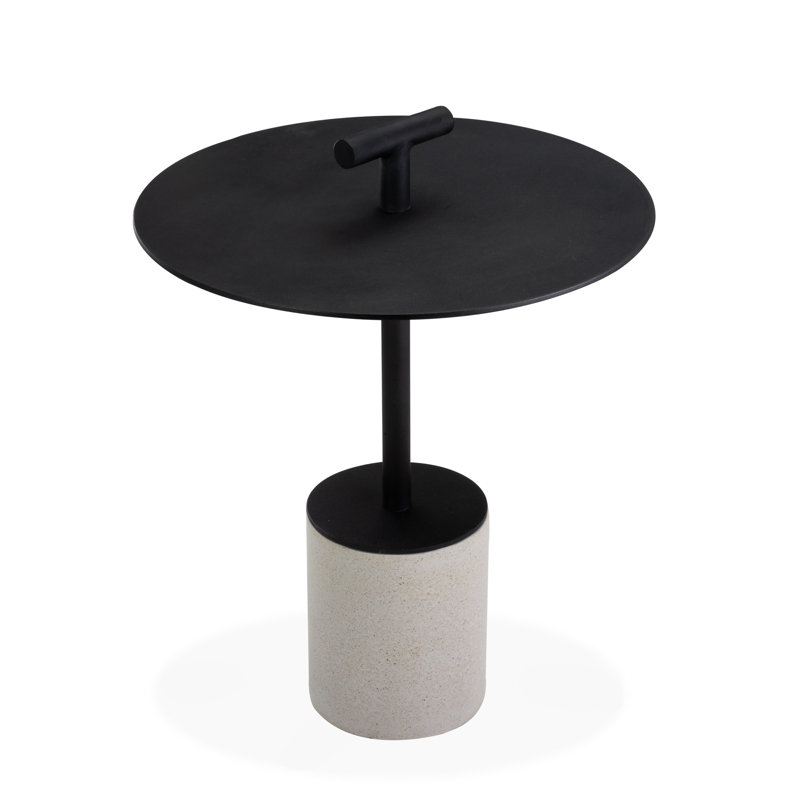 Wilcox Round Metal Outdoor Side Table , 18'' in. W 18'' in. D, Black