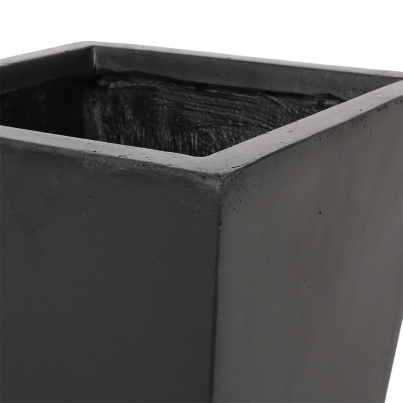 Pot Planter, Matte Black, 24.75" H x 13" W x 13" D