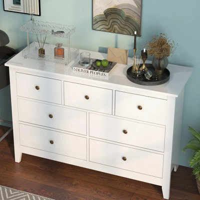 Commode 7 tiroirs Modern White