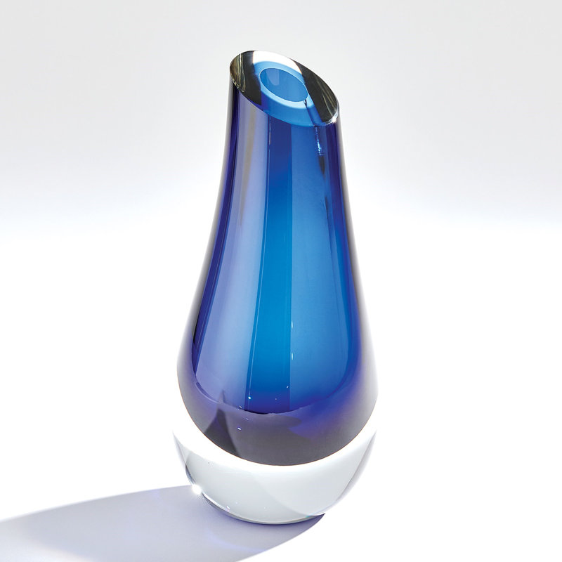 Glass Table Vase, Blue