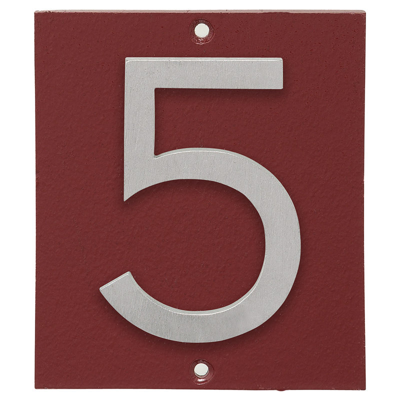 Rectangle Wall Plaque, Brick Red, Brushed Aluminum, Yes