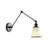 1 - Light Swing Arm Wall Lamp - White Fabric - Brown Trim-1016580971