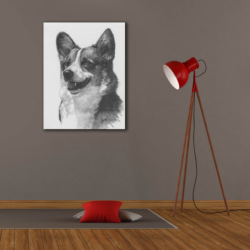 «Welsh Corgi» par Barbara Keith, H 34 po x l 26 po x P 1,5 po