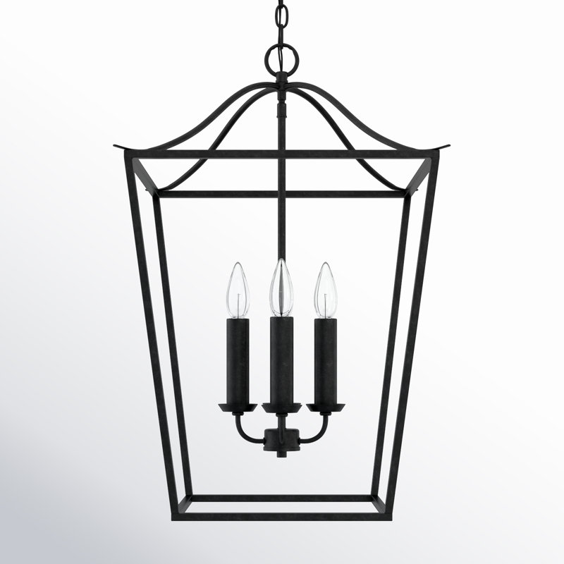 Luminaire suspendu 4 lumières Heidrun, Fer noir