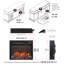 Modern Electric Fireplace Insert, 23" Ultra Slim - Realistic Flame With Logs, Remote & Timer, Overheat Protection
