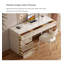Bureau en bois massif de style français crème avec tiroirs-662491321
