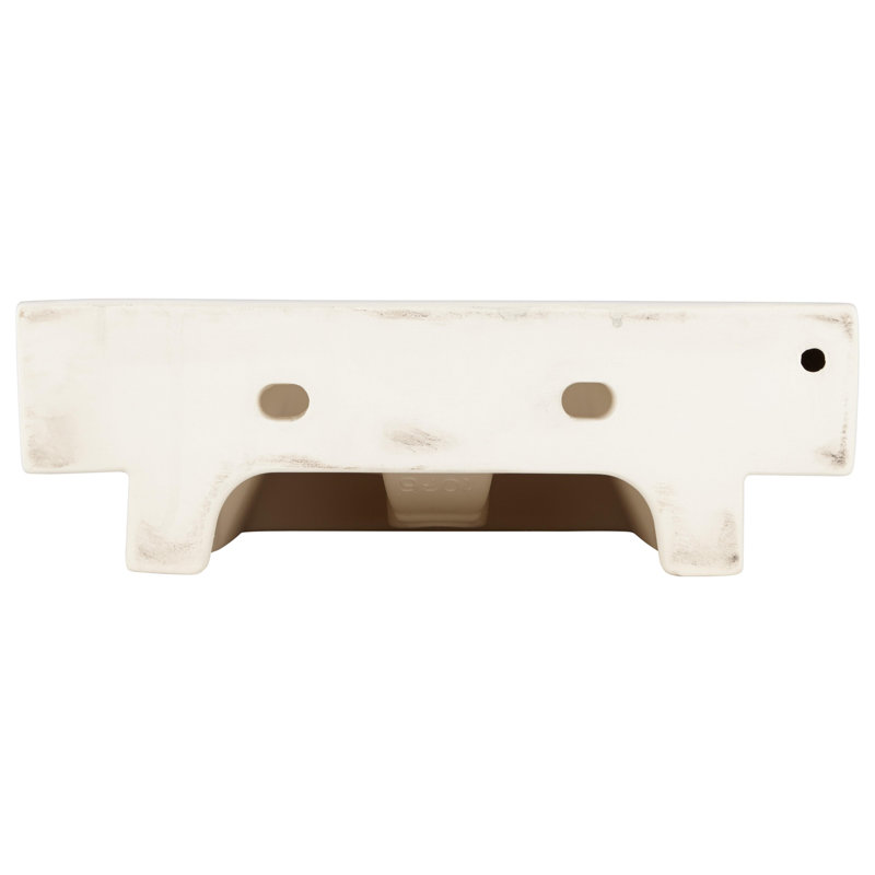 19" Stoddert White Porcelain Rectangular Wall Mount Bathroom Sink with Overflow