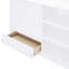 Lit superposé double blanc avec structure en pin massif et nombreuses options de rangement 4 3 tablettes en bois blanc pour rehausser la chambre à coucher-204906279-204906278