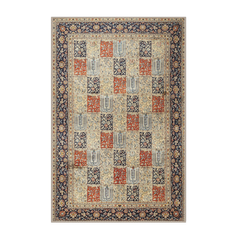 Tapis traditionnel mauve / beige / rouge Grind, Rectangle 8 pi x 12 pi