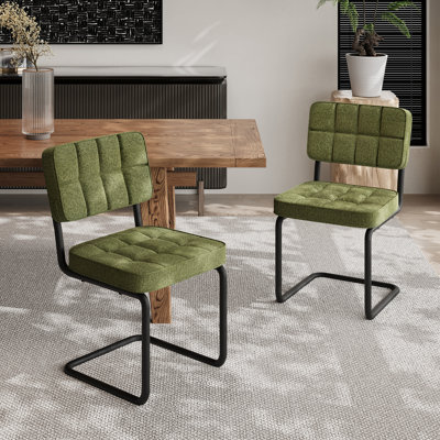  Chaises de salle à manger rembourrées en velours de style moderne Mid-Century H 19,1 po avec structure en métal