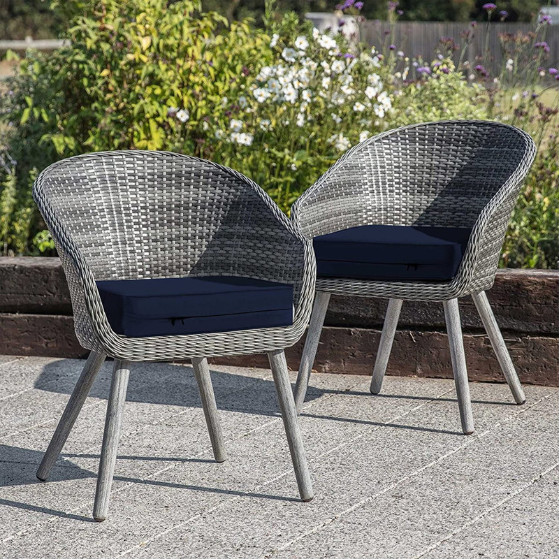 Indoor/Outdoor Seat Cushion, 5" H x 25" W x 25" D, Navy Blue