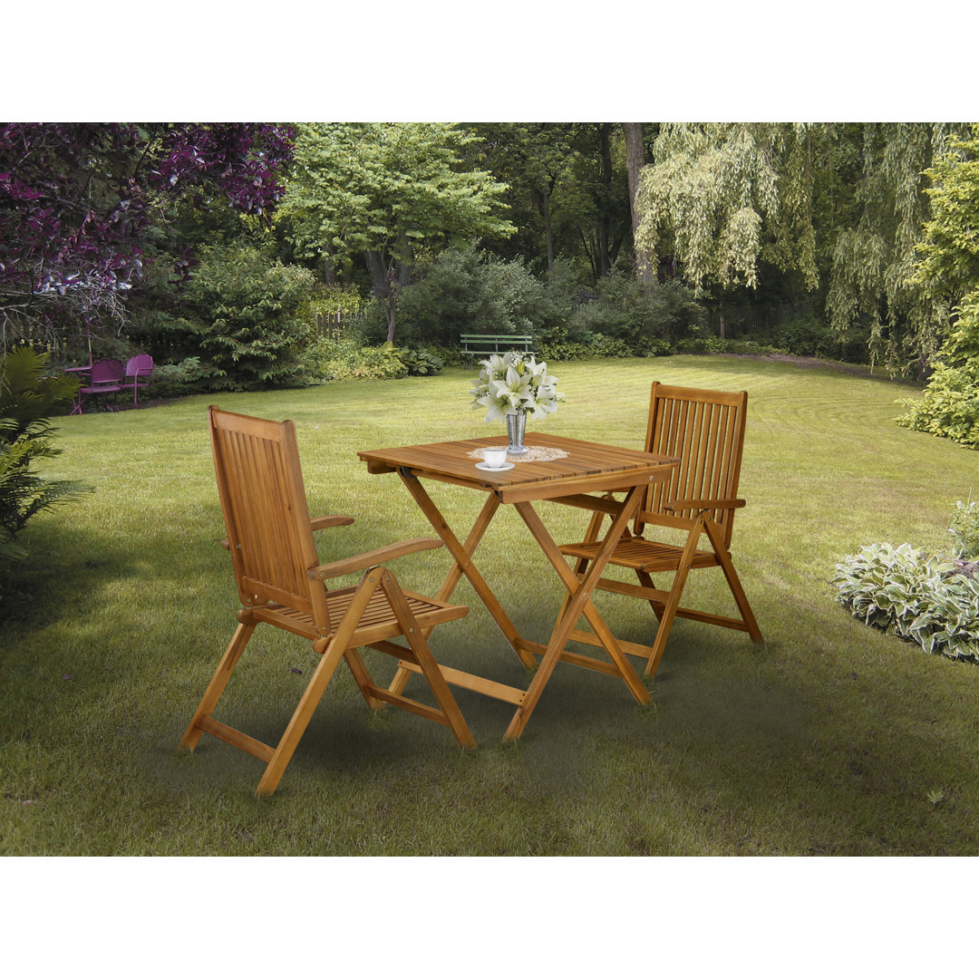 Malquis 2 - Person Acacia Patio Dining Set with Square Table Sand & Stable™