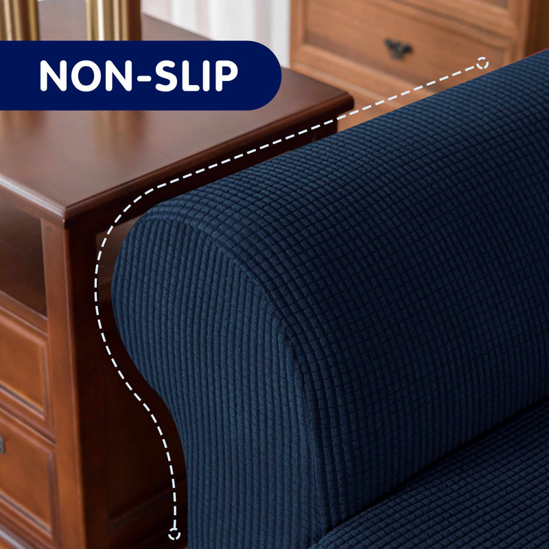 Box Cushion Armchair Slipcover, Navy