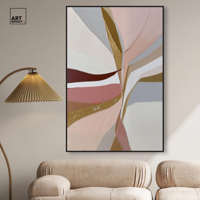 Golden Split I Canvas Print Boho Gold Wall Decor by Art Remedy, Black Frame, 36 x 54