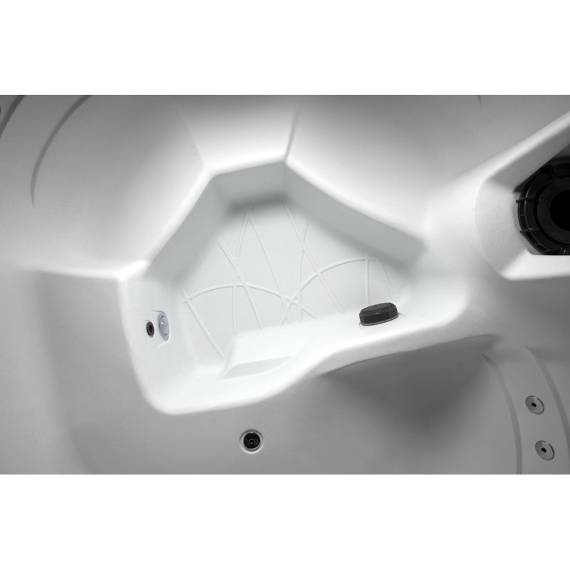 HydroLuxe 4-Person Arctic White and Charcoal Square Hot Tub