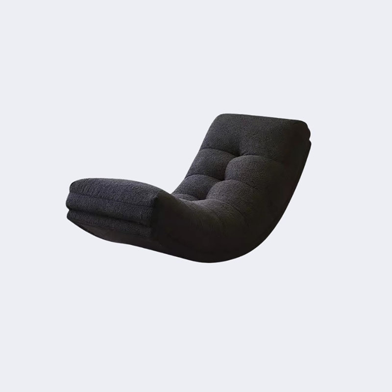 Chaise berçante en velours crème, Noir