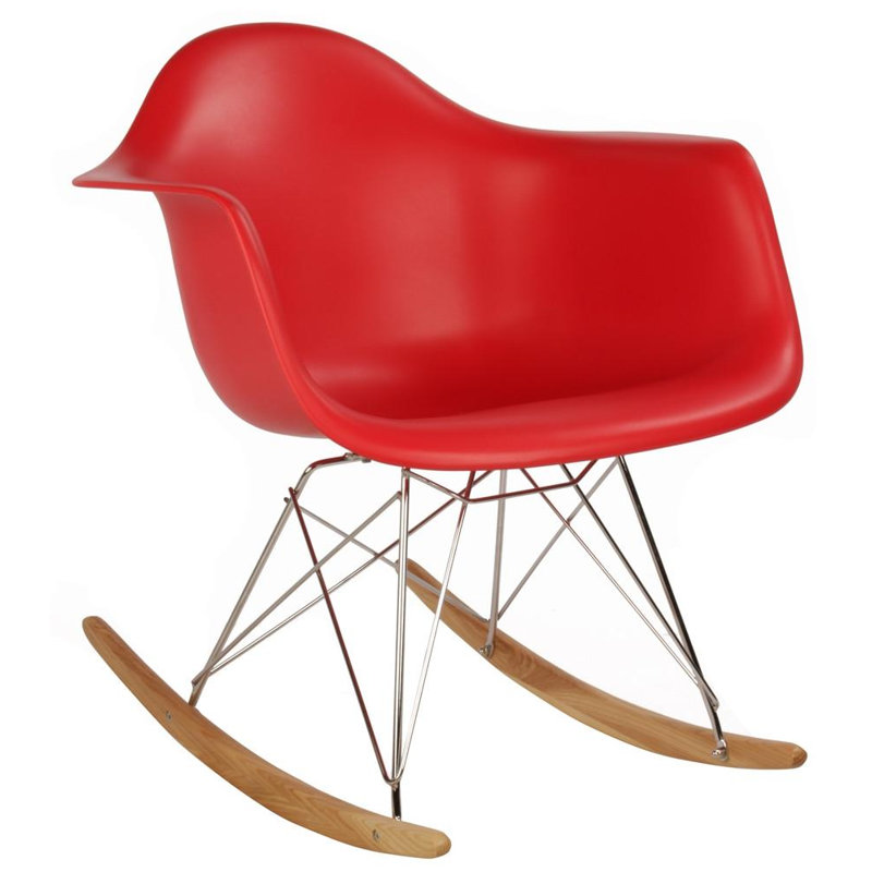Fauteuil pour enfants à bascule mid-century eiffel Adele, Rouge