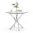 Round Glass Top Metal Base Dining Table-103836508