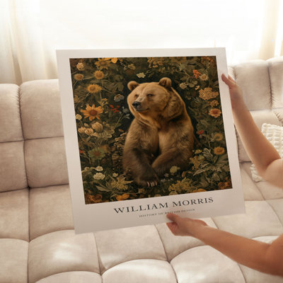 Animaux, reproduction d'art encadrée William Morris Bear