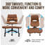 Chaise de bureau ergonomique à pieds croisés avec siège large à genoux, soutien lombaire et roues réglables-1234010847