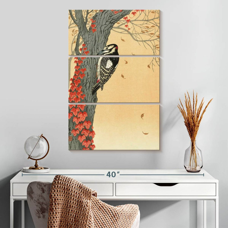 Brampt Grote Bonte Specht In Boom, 32" H x 20" W
